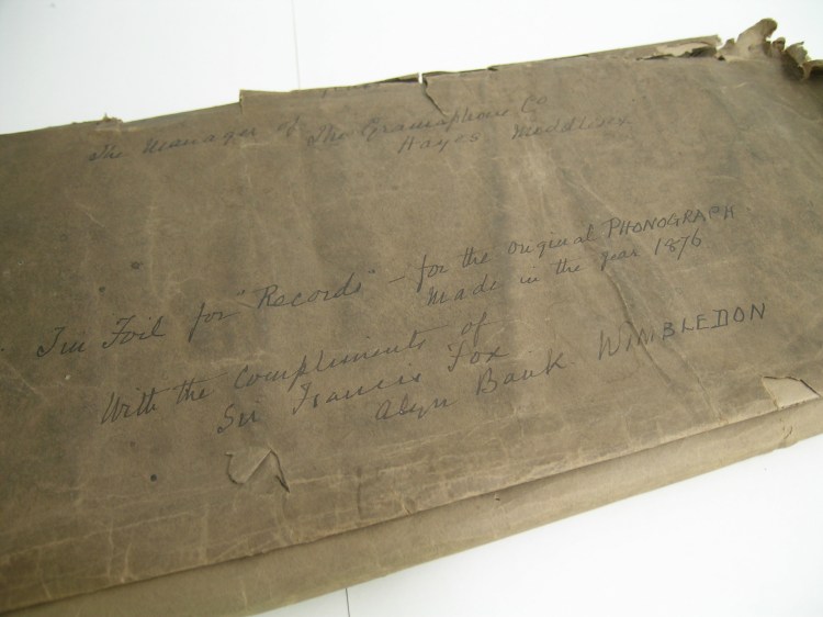 Mystery Object # 3 Answer Phonograph Tin Foil Copyright courtesy of  EMI  Archive Trust