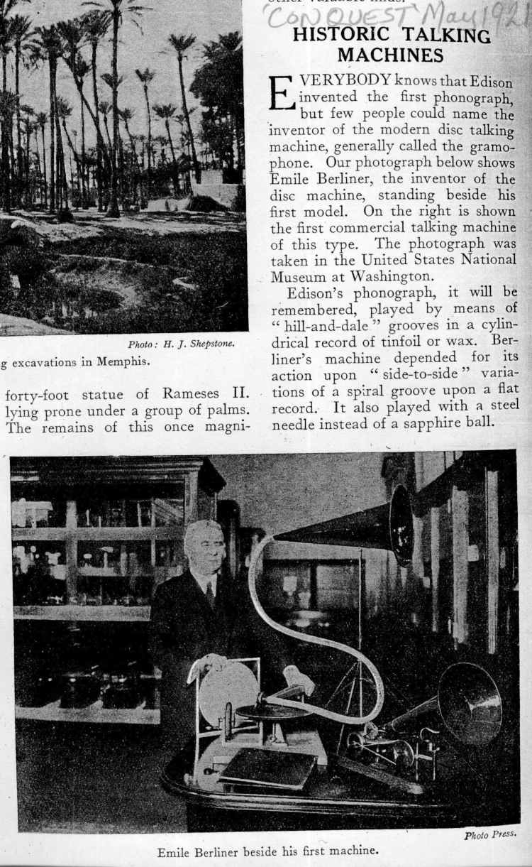 Publication CONQUEST , May 1921.  