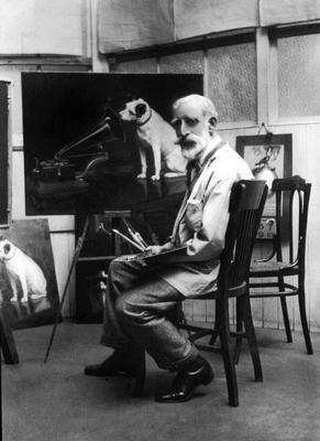 Francis Barraud, in his studio. © Courtesy of EMI Group Archive Trust